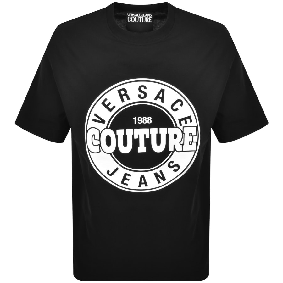 Versace Jeans Couture Logo Round T Shirt Black | Mainline Versace Jeans Couture Logo Round T Shirt Black | Mainline